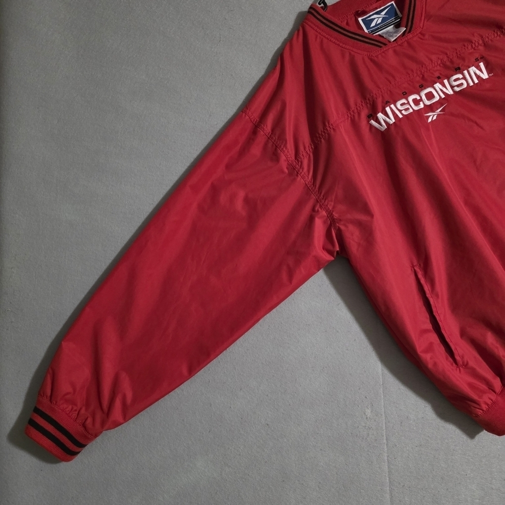VTG Reebok Mens Wisconsin Badgers Embroidered Windbreaker Size Large - Picture 9 of 12